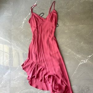 Pastel Red Asymmetrical dress🌺